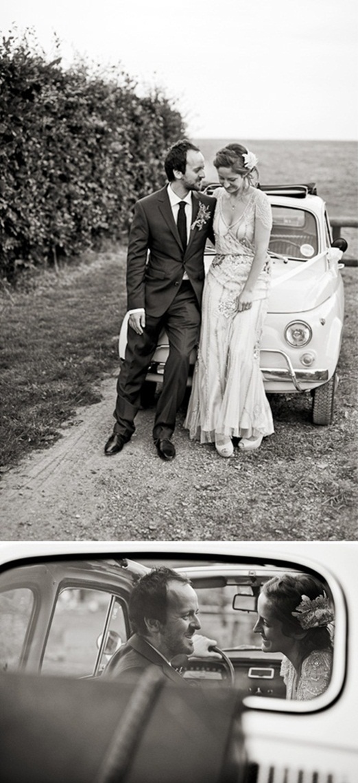 Natural Wedding Details: Vintage Fiat for a Taste of Italy in the Cotswolds
