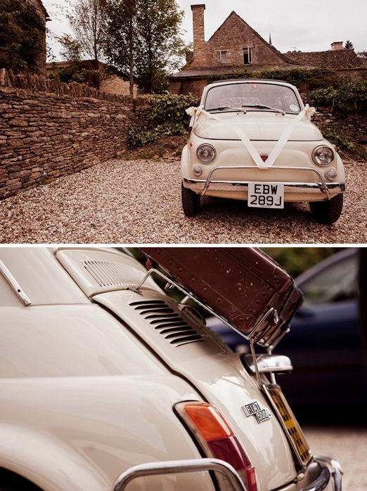 Natural Wedding Details: Vintage Fiat for a Taste of Italy in the Cotswolds