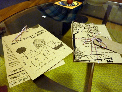 handmade recycled brown card wedding invitations