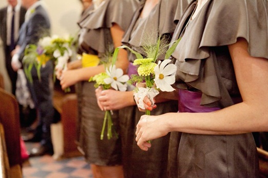 Locally grown flowers for bridesmaid posies