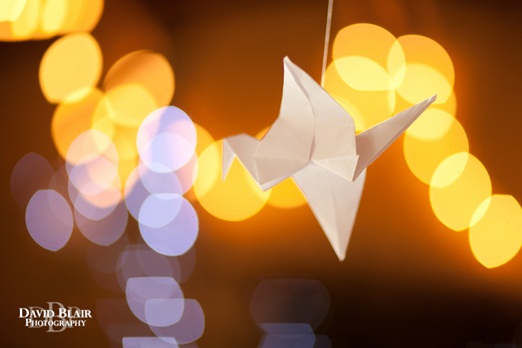 wedding origami paper cranes