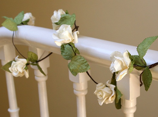 Natural Design handmade paper rose garland