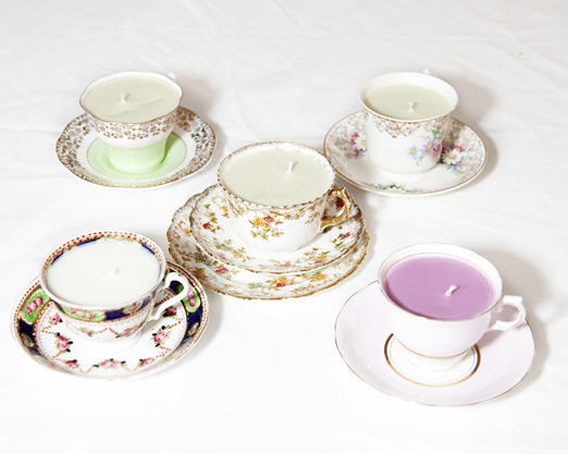 Darby and Joan vintage teacup candle accessories and favours