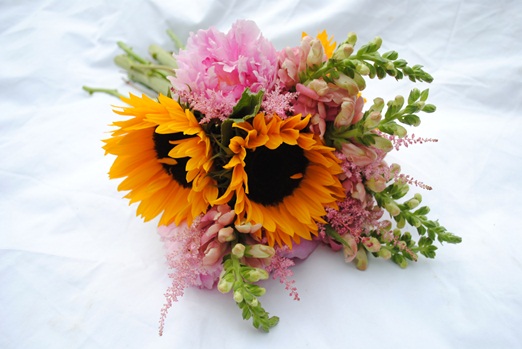 Jay Archer Floral Design sunflower and foxglove bouquet