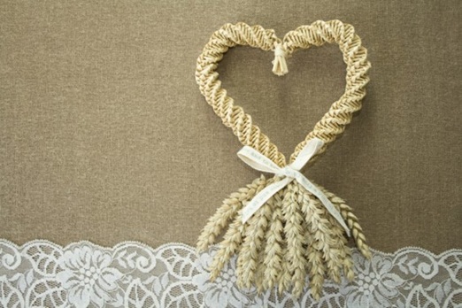 natural corn crafted wedding heart