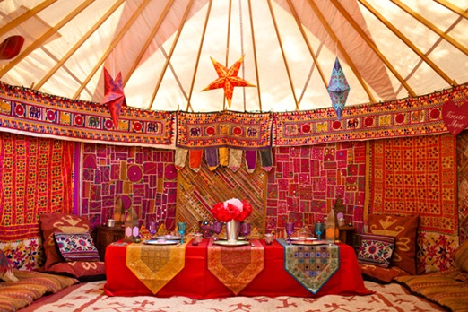 Colourful boho wedding yurt Colourful boho wedding yurt