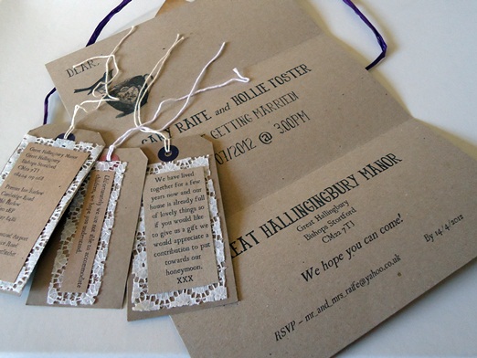 Rustic shabby chic wedding invitations
