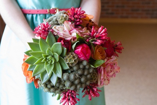 Succulent bridesmaid bouquet