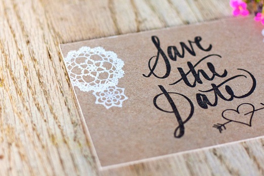 Brown card rustic save the dates