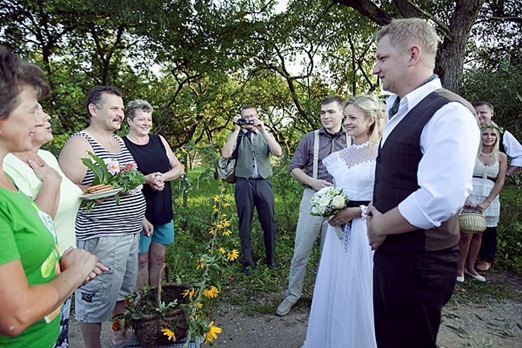 Traditional Lithuanian village wedding