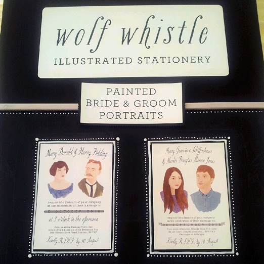 Wolf Whistle illustrated wedding stationery