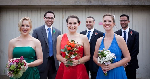 Jewel coloured bridesmaid dresses