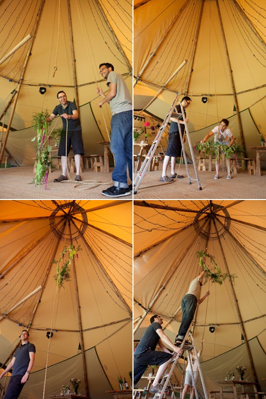 Natural foliage chandelier