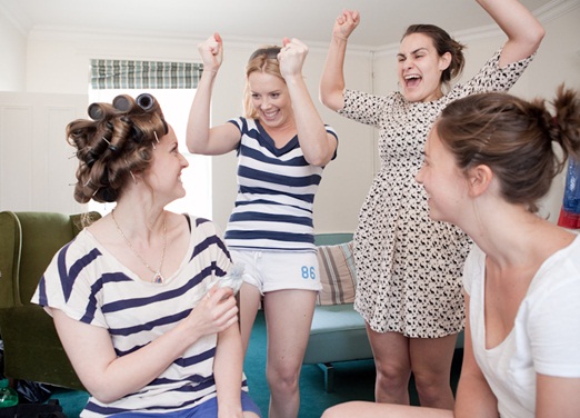 Bridesmaids getting ready