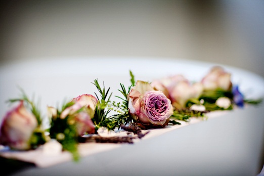 Rose and rosemary buttonholes