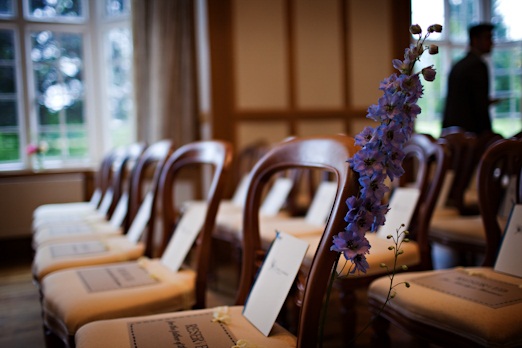 Wedding ceremony seat with flowers