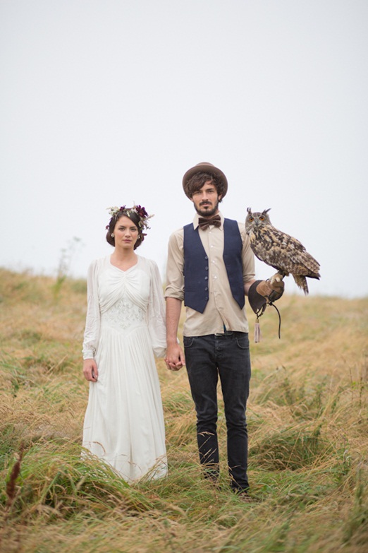 Vintage bride and groom