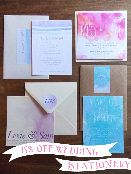 Rebecca Lancaster Designs watercolour wedding stationery