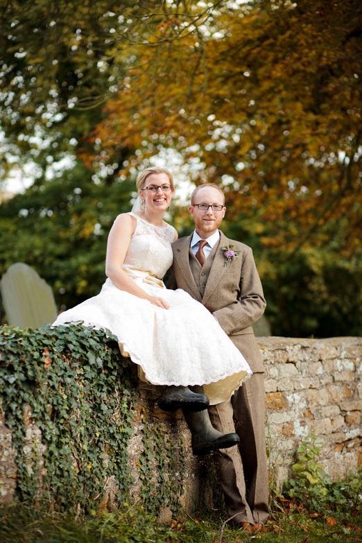 Charlotte and George's informal country wedding
