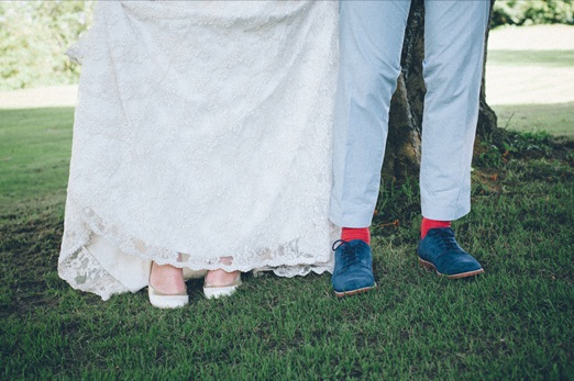 Bride and grooms shoes