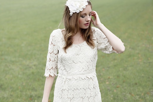 Vintage-inspired lace wedding dress from Minna