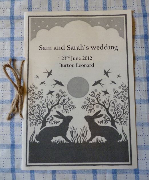Handmade country inspired order of service