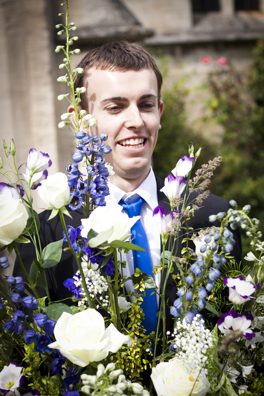 Delphinium wedding flower arrangement