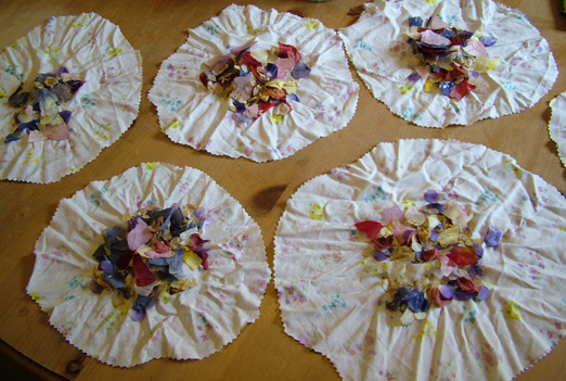 Homemade petal confetti