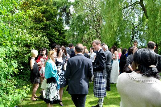Back garden party wedding
