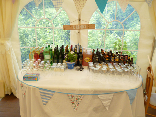 Wedding drinks table