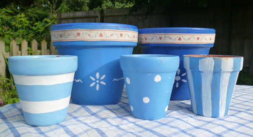 Handpainted flowerpots
