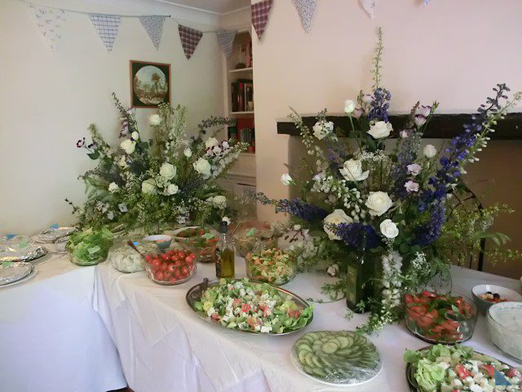Country garden wedding buffet