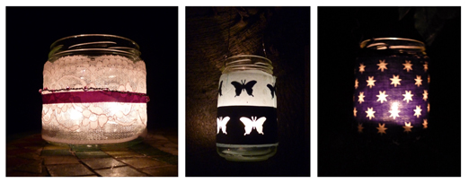 DIY jam jar lanterns