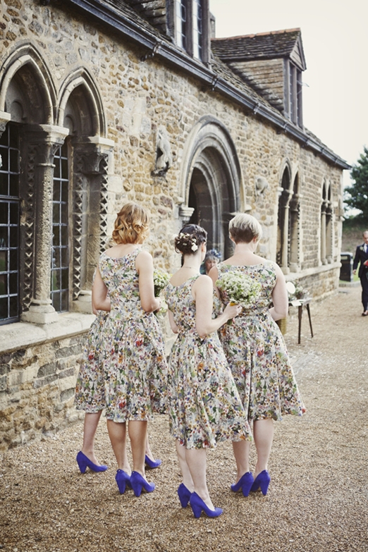 English country garden floral bridesmaid dresses