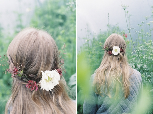 Wild style wedding hair flowers