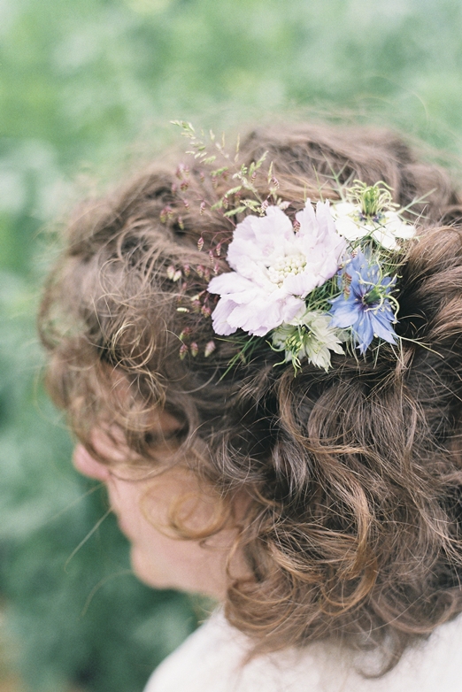 Seasonal summer wedding flower hair clip