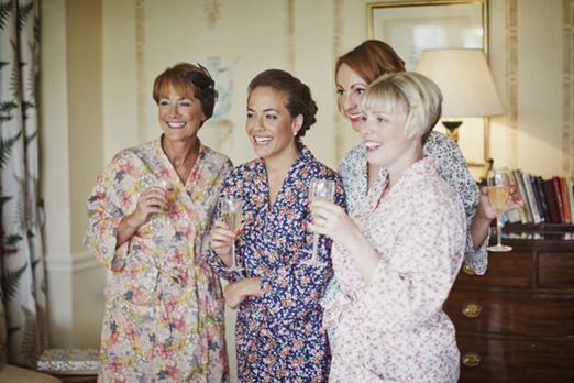 Handmade floral bridesmaid dressing gowns