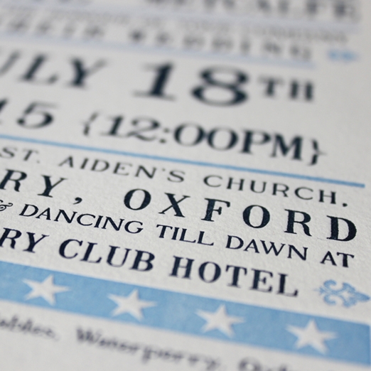 'Ticket of Love' letterpress wedding invitation from Paper Themes