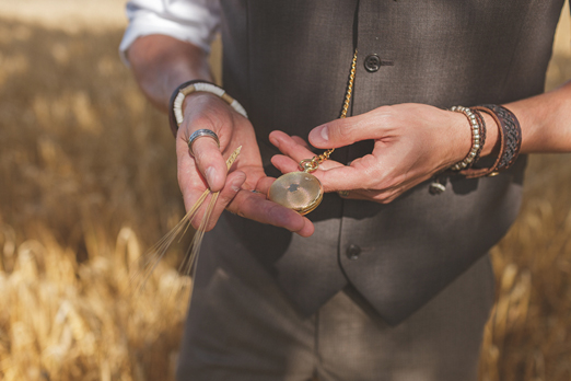 Groom with vintage pocket watch - Christopher Ian Photography