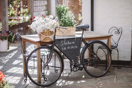 Vintage bike wedding sign - Christopher Ian Photography