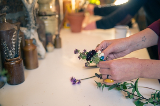 Pyrus preparing wedding flowers