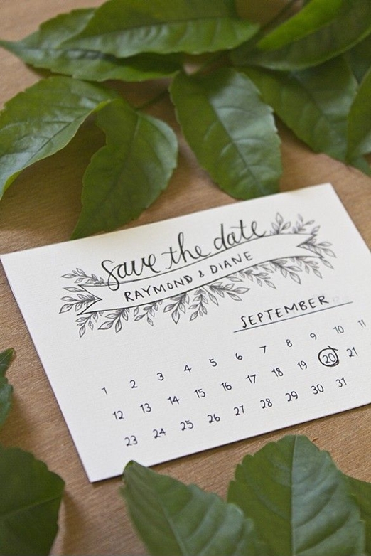 Mini calendar save the date