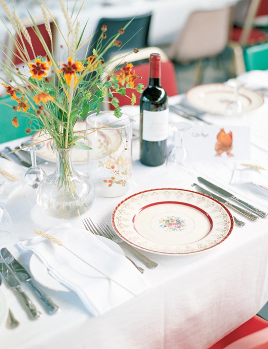 Elegant vintage wedding tables with wild flowers and grasses – photography http://www.taylorandporter.co.uk/ 