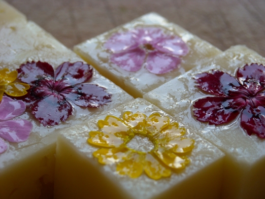 Cheeses decorated with edible flowers from The Edible Flower Shop http://www.theedibleflowershop.co.uk/ 