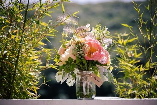 July seasonal bridal bouquet with coral peonies by htp://www.thebluecarrot.co.uk/ – photography http://www.rebeccaroundhill.co.uk/ 