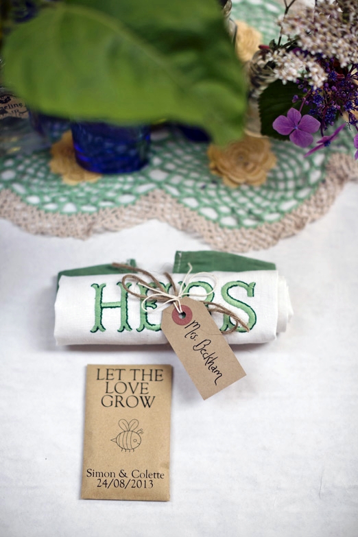 Eco-friendly seed packet wedding favours – photography http://www.mark-tattersall.co.uk/