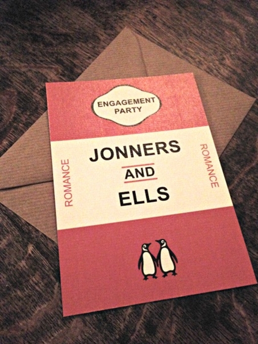 Penguin book cover inspired wedding invitations
