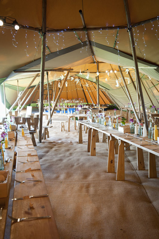 Tipi wedding reception with fairy lights – photography www.kristinaeixenberger.com 