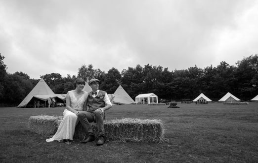 Lisa and Tom's Welsh country wedding with a handmade wedding dress, locally sourced feast and giant tipis on the village green // The Natural Wedding Company