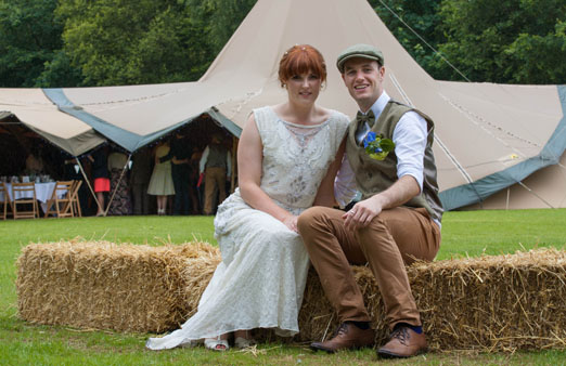 Lisa and Tom's Welsh country wedding with a handmade wedding dress, locally sourced feast and giant tipis on the village green // The Natural Wedding Company